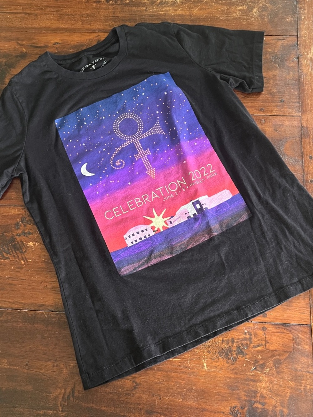 Official Prince Paisley Park Estate Celebration Graphic T-Shirt L